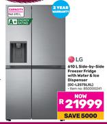 LG 610L Side By Side Freezer/Fridge With Water & Ice Dispenser GC-L257SLXL