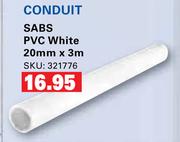 Conduit SABS PVC White 20mm x 3m