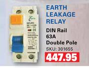 Earth Leakage Relay Din Rail Double Pole
