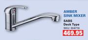 Amber Sink Mixer SABS Deck Type