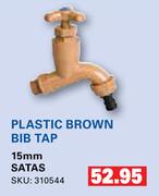 Plastic Brown Bib Tap 15mm Satas