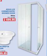 Aqua Lux Corner Entry Shower Door White