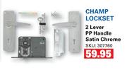 Champ Lockset 2 Lever PP Handle Satin Chrome 