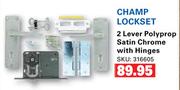 Champ Lockset 2 Lever Polyprop Satin Chrome With Hinges 