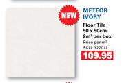 Meteor Ivory Floor Tile 50 x 50cm-2 Sqm Per Box
