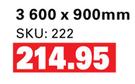 Rhino Board 6.4mm 3600 x 900mm-Per Board