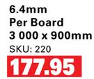 Rhino Board 6.4mm 3000 x 900mm-Per Board