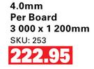 Nutec Ceiling Board 4.0mm 3000 x 1200mm-Per Board