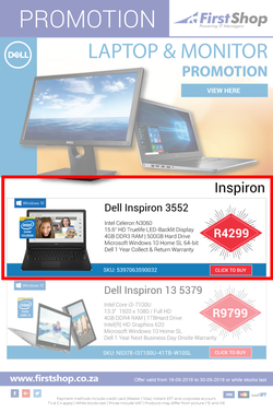 First Shop : Dell Laptop & Monitor Promotion (18 Sept - 30 Sept 2018), page 1