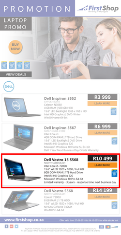 First Shop : Laptop Promo (27 Sept - 4 Oct 2018), page 1