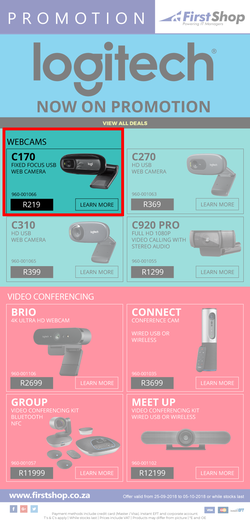 First Shop : Logitech Promotion (25 Sept - 5 Oct 2018), page 1