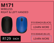 Logitech M171 Wireless Right & Left Handed 910-004424(Black) / 910-004640(Blue)-Each