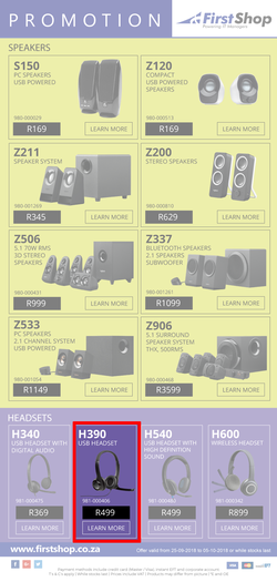 First Shop : Logitech Promotion (25 Sept - 5 Oct 2018), page 3
