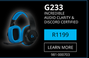 Logitech G233 Incredible Audio Clarity & Discord Certified 981-000703