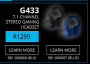 Logitech G433 7.1 Channel Stereo Gaming Headset 981-000668 (BLK)