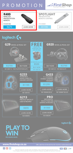 First Shop : Logitech Promotion (25 Sept - 5 Oct 2018), page 4