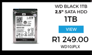 WD Black 1TB 2.5" Sata HDD 1TB WD10JPLX