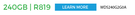 WD Green Sata 6GB/s Internal 2.5" SSD 240GB WDS240G2G0A