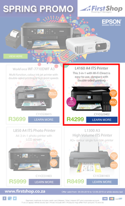 First Shop : Epson Promo (5 Sept - 12 Sept 2019), page 1