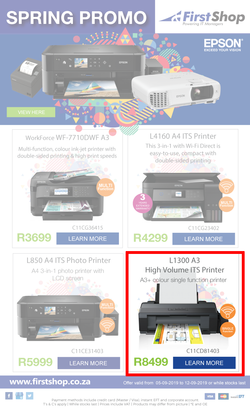 First Shop : Epson Promo (5 Sept - 12 Sept 2019), page 1