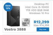 Dell Vostro 3888 Desktop PC Intel Core i5-10400 