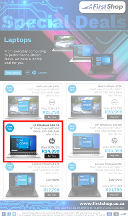 First Shop : Laptop Promo (28 September - 5 October 2021), page 1