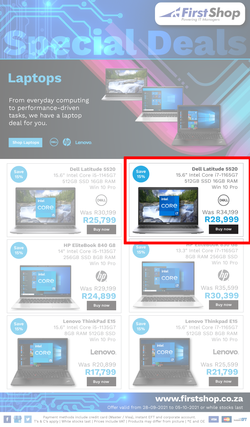 First Shop : Laptop Promo (28 September - 5 October 2021), page 1