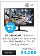 LG 24GL600F 23.6 Inch Monitor
