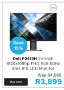 Dell P2419H 24 Inch Monitor