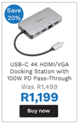 Targus USB-C 4K HDMI/VGA Docking Station With 100W PD Pass-Through