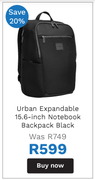 Targus Urban Expandable 15.6" Notebook Backpack (Black)