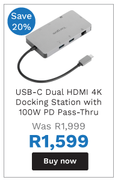 Targus USB-C Dual HDMI 4K Docking Station With 100W PD Pass-Through