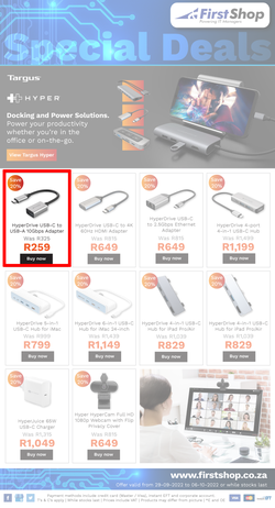 First Shop : Targus (29 September - 06 October 2022), page 1