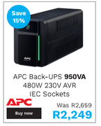 APC Back-UPS 950VA 480W 230V AVR IEC Sockets