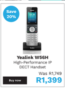 Yealink W56H High-Performance IP DECT Handset