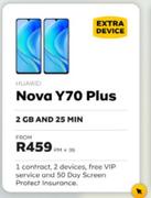 Huawei Nova Y70 Plus-On 2GB & 25 Min