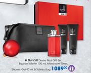 Dunhill Desire Red Gift Set:Eau De Toilette-100ml,Aftershave-90ml, Shower Gel-90ml & Toiletry Bag