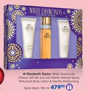 Elizabeth Taylor White Diamonds 3 Piece Gift Set:Eau De Toilette Natural Spray