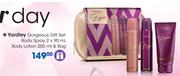 Yardley Gorgeous Gift Set Of Body Spray 2x90ml, Body Lotion 250ml And Bag