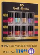 HD Nail Mania 8 Pack Nail Polish Set
