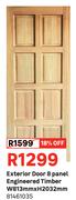 Exterior Door 8 Panel Engineered Timber W813mm X H2032mm 81461035