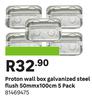 Proton Wall Box Galvanized Steel Flush 50mm x 100cm 5 Pack 81469475
