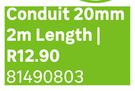 Conduit 20mm 2m Length 81490803