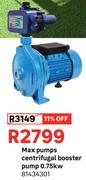 Max Pumps Centrifugal Booster Pump 0.75Kw 81434301