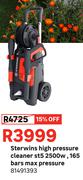 Sterwins High Pressure Cleaner ST5 2500W 165 Bars Max Pressure 81490393