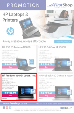 First Shop : HP Printers and Laptops (25 Oct - 7 Nov 2017), page 1