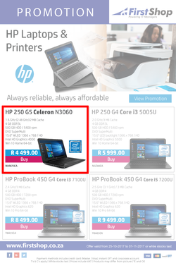First Shop : HP Printers and Laptops (25 Oct - 7 Nov 2017), page 1
