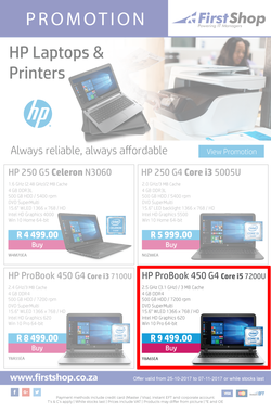 First Shop : HP Printers and Laptops (25 Oct - 7 Nov 2017), page 1