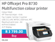 HP Officejet Pro 8730 Multifunction Colour Printer