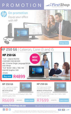 First Shop : HP Laptop Promo (16 Oct - 23 Oct 2018), page 1